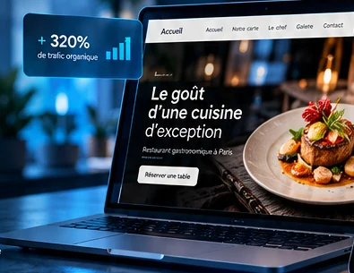 Aperçu de site professionnel sur ordinateur et smartphone — concept VIZIA